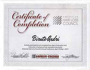 AHLC certificate